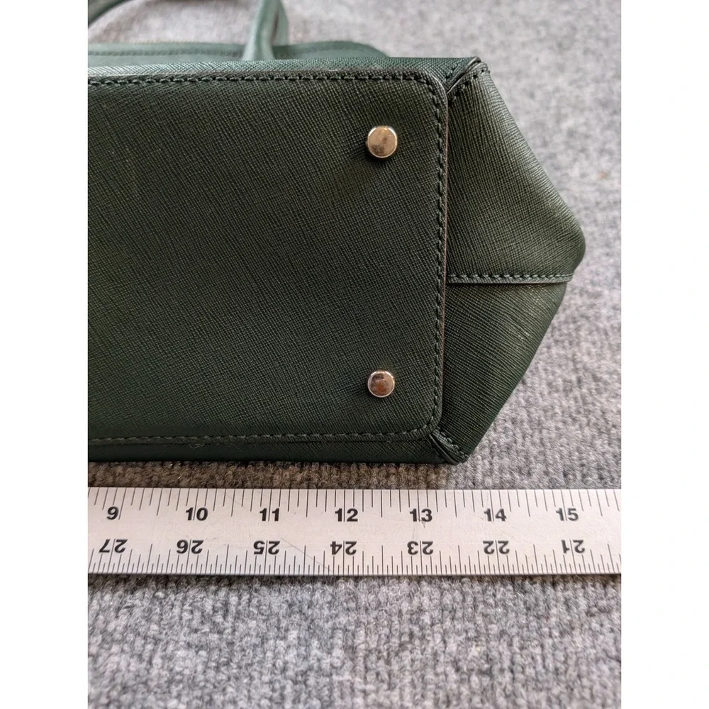 Kate Spade New York Green Saffiano Leather Dome Satchel Handbag Purse Bag